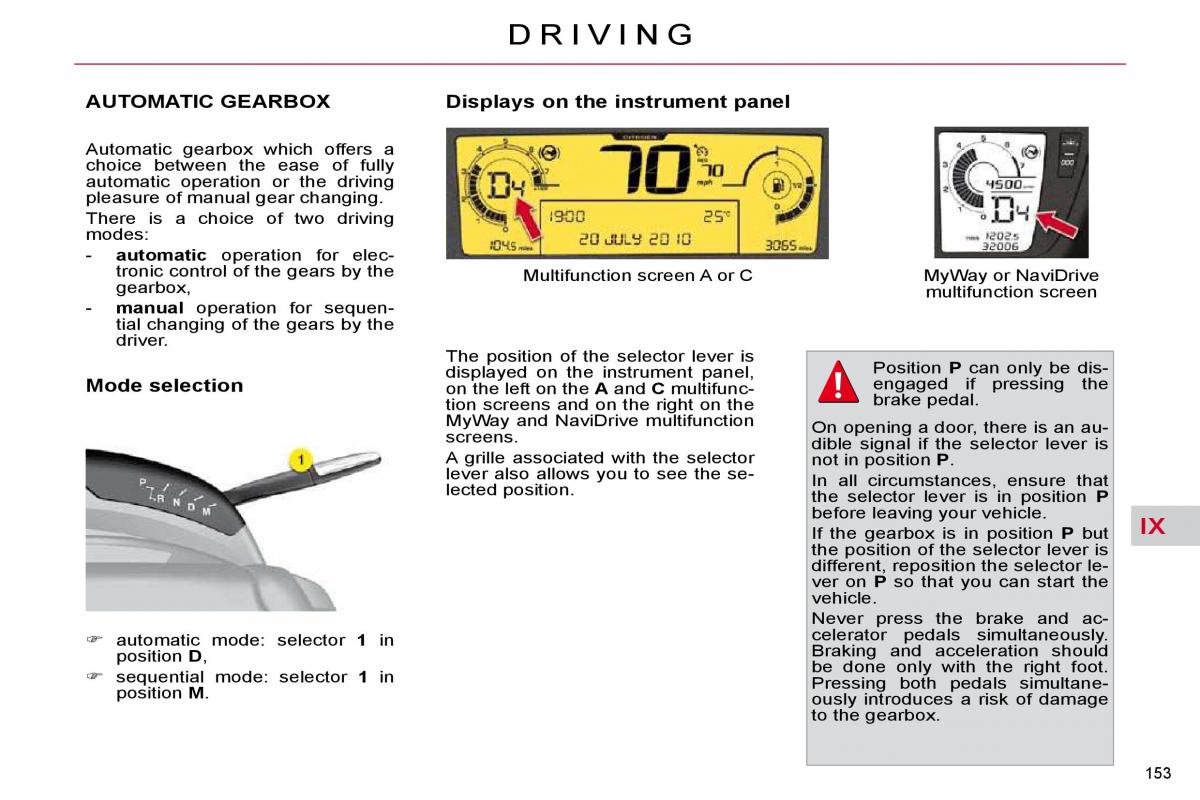 Citroen C4 Picasso I 1 owners manual / page 179