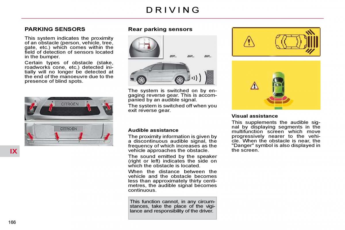 Citroen C4 Picasso I 1 owners manual / page 192