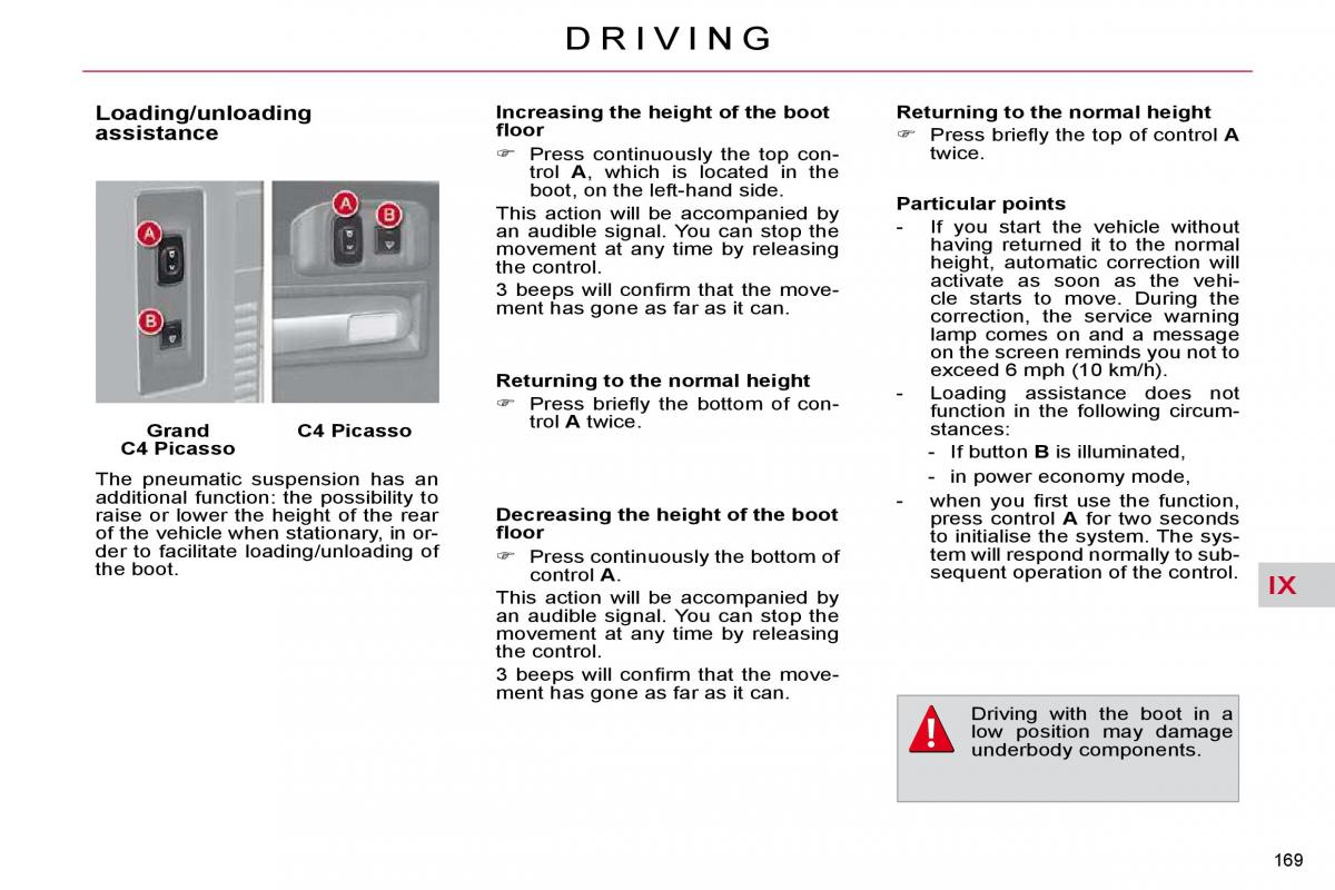 Citroen C4 Picasso I 1 owners manual / page 195