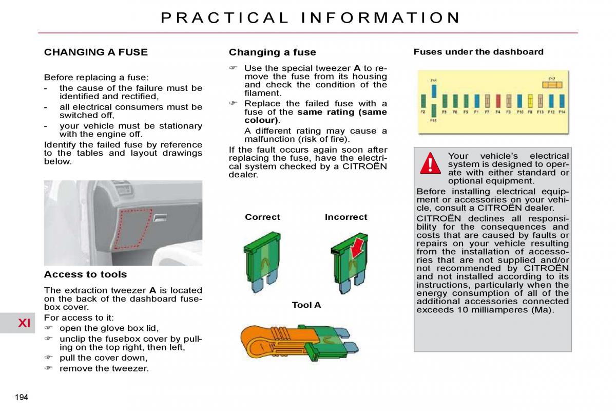 Citroen C4 Picasso I 1 owners manual / page 221