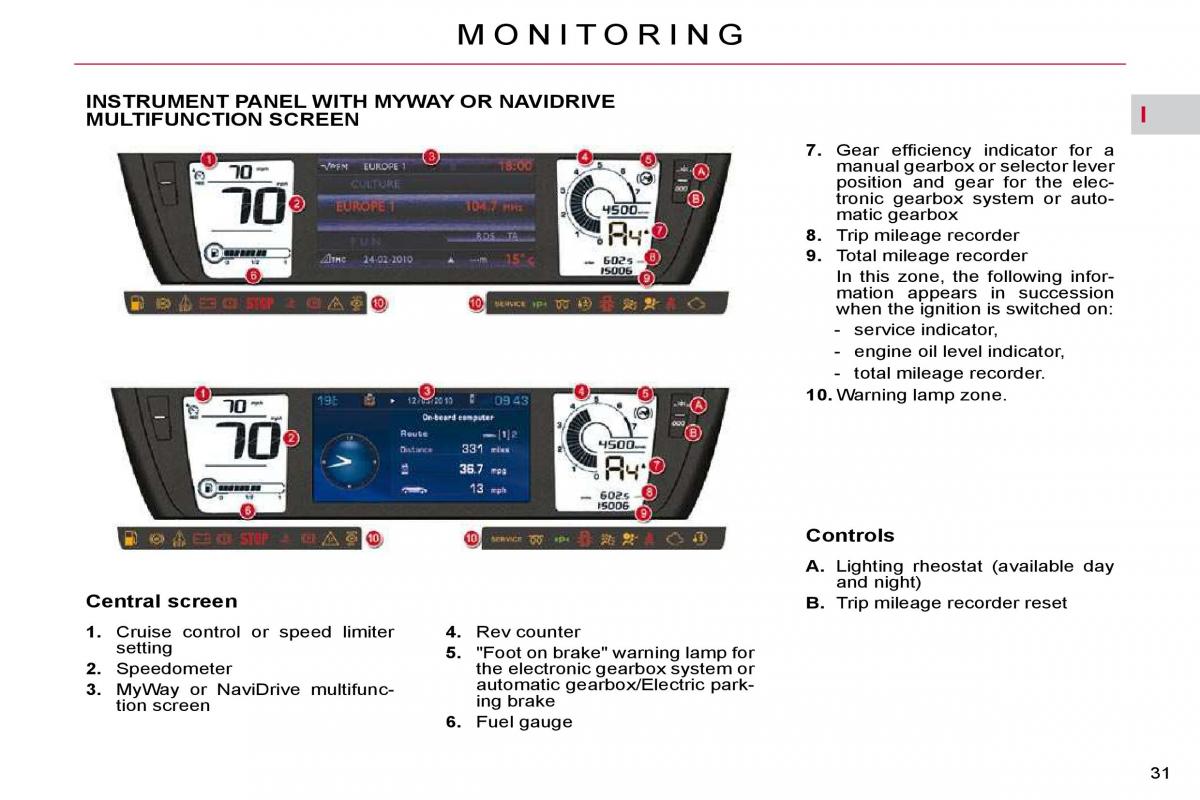 Citroen C4 Picasso I 1 owners manual / page 27