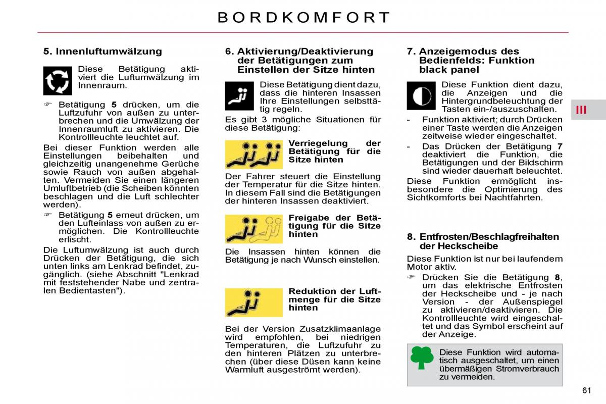 Citroen C4 Picasso I 1 owners manual Handbuch / page 59