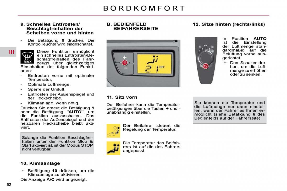 Citroen C4 Picasso I 1 owners manual Handbuch / page 60