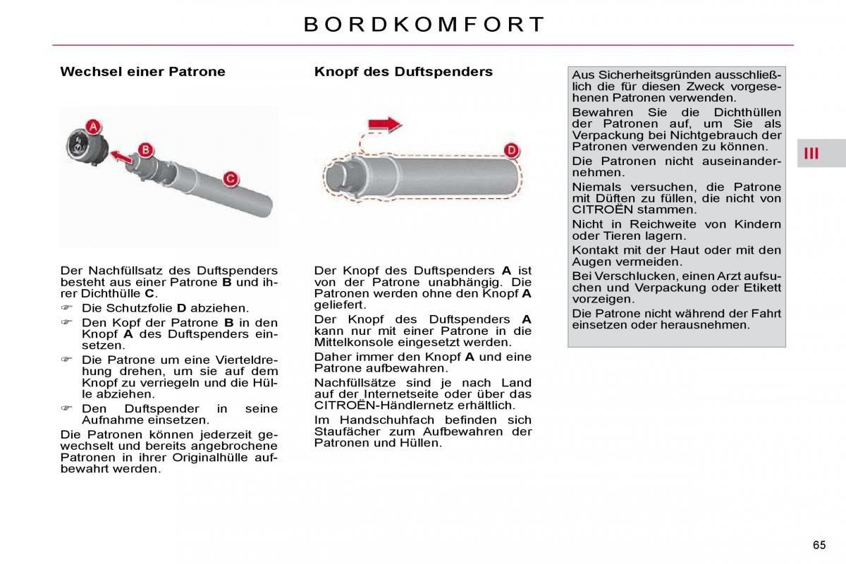 Citroen C4 Picasso I 1 owners manual Handbuch / page 65