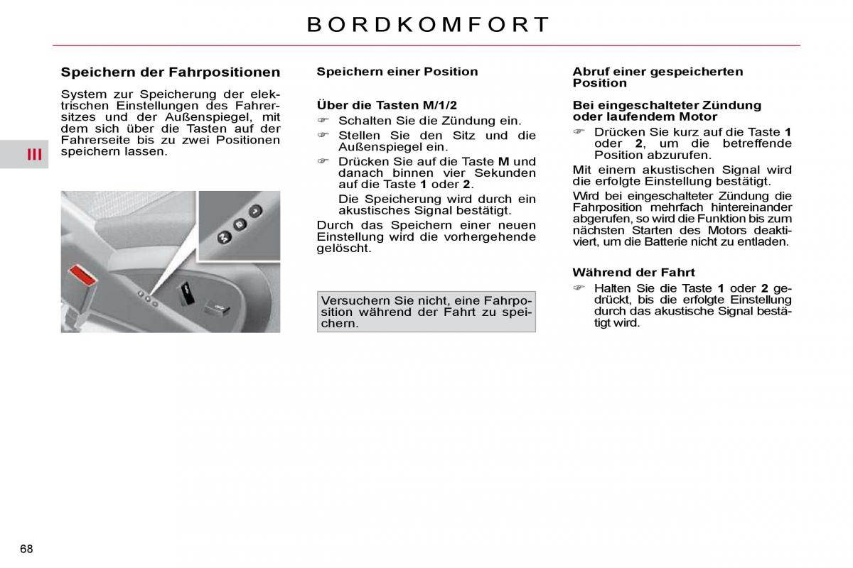 Citroen C4 Picasso I 1 owners manual Handbuch / page 68