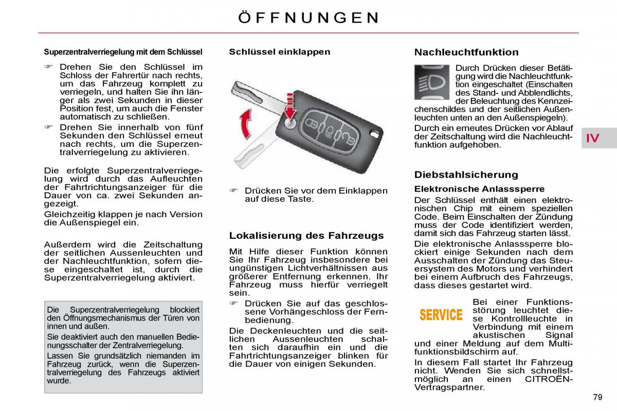 Citroen C4 Picasso I 1 owners manual Handbuch / page 80