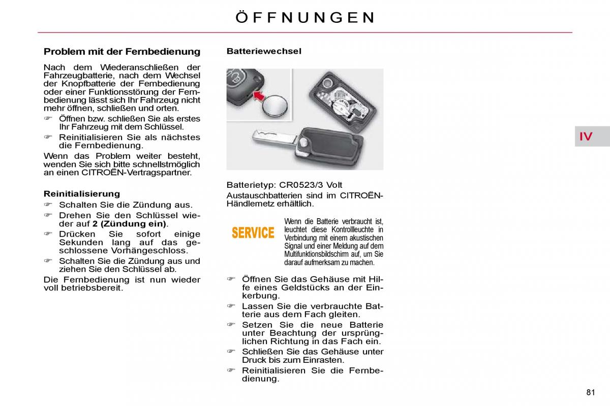 Citroen C4 Picasso I 1 owners manual Handbuch / page 82