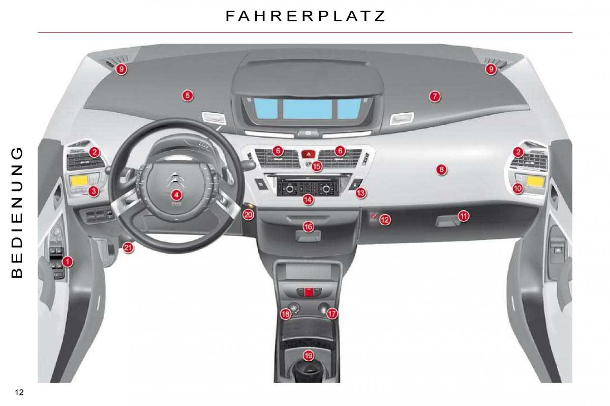 Citroen C4 Picasso I 1 owners manual Handbuch / page 9