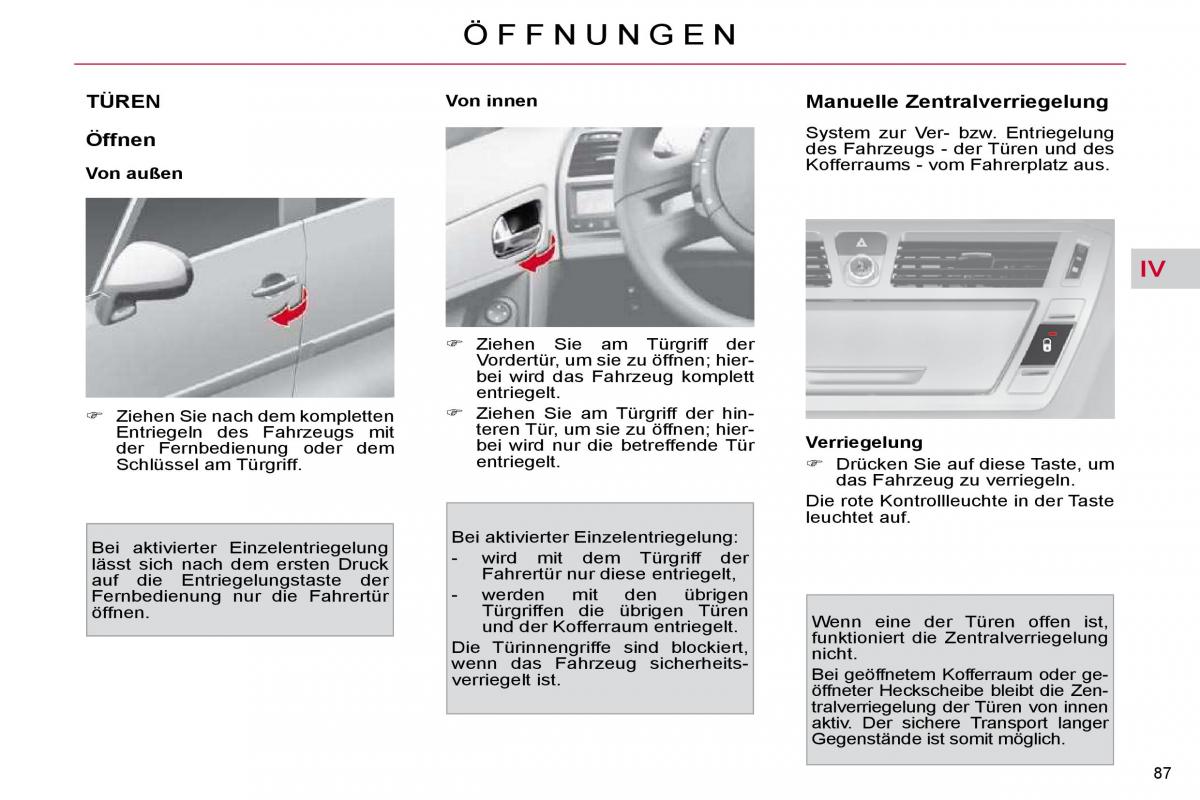 Citroen C4 Picasso I 1 owners manual Handbuch / page 92