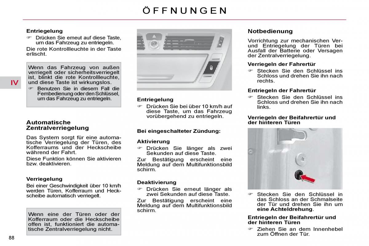 Citroen C4 Picasso I 1 owners manual Handbuch / page 93