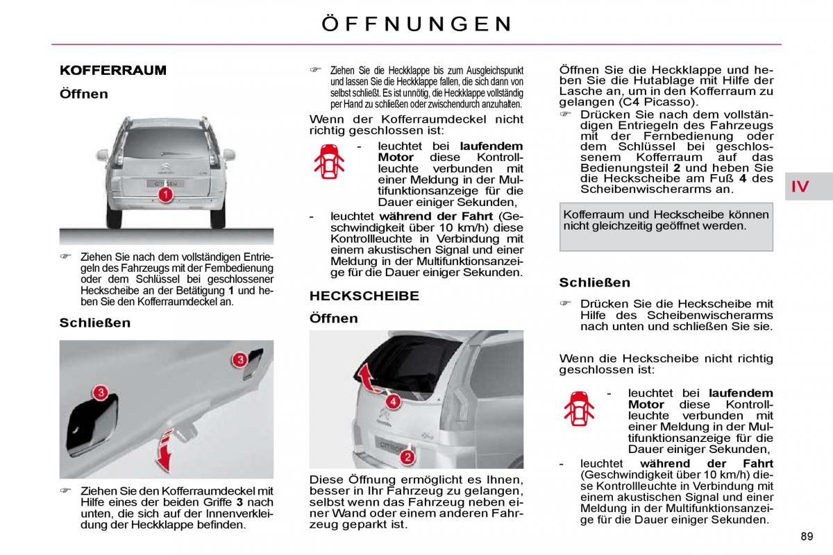 Citroen C4 Picasso I 1 owners manual Handbuch / page 94