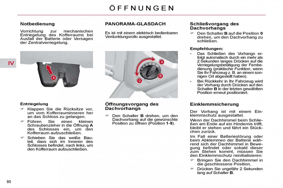 Citroen C4 Picasso I 1 owners manual Handbuch / page 95