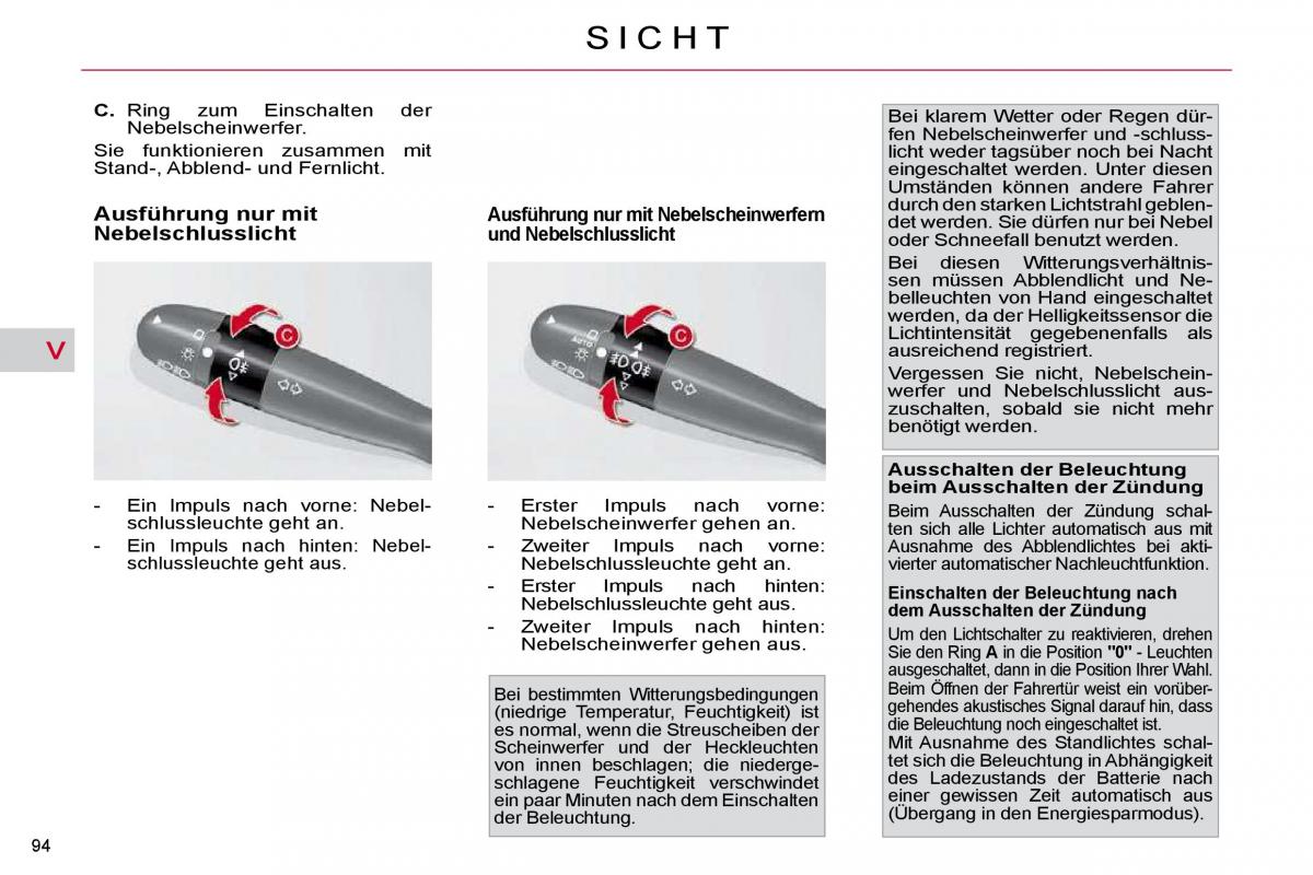 Citroen C4 Picasso I 1 owners manual Handbuch / page 100