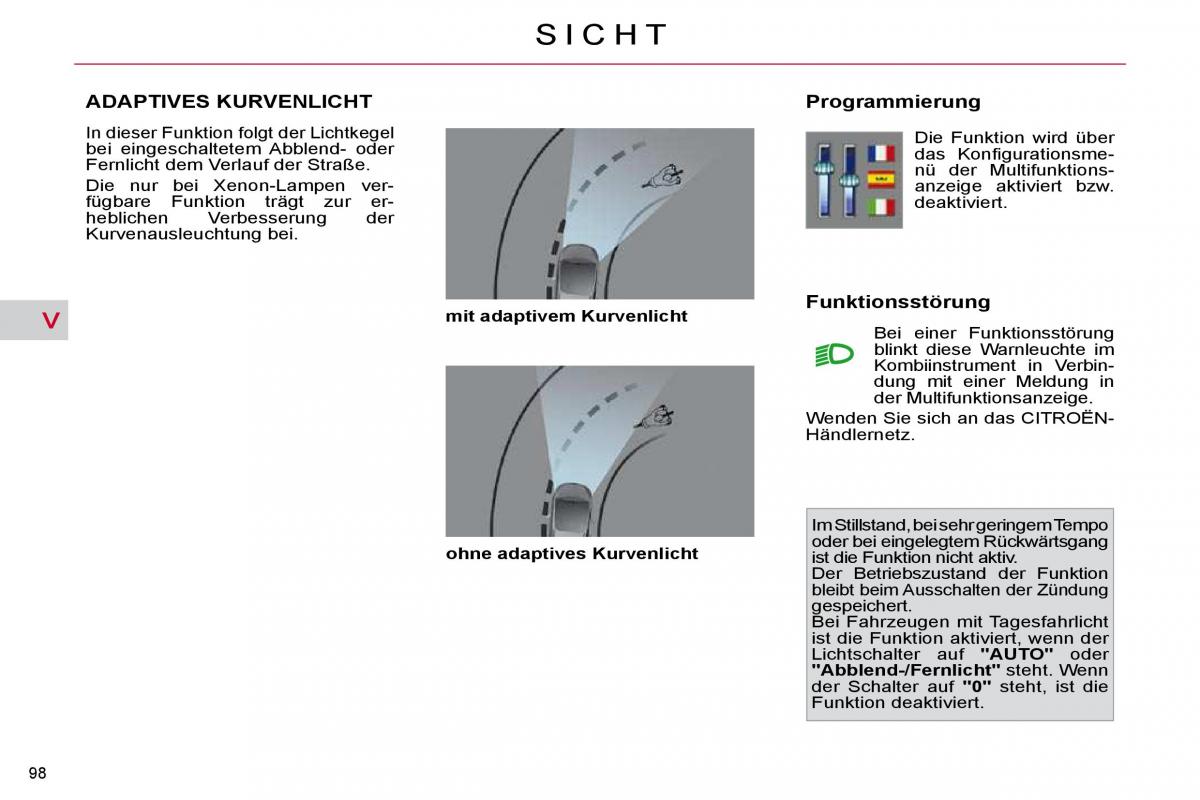 Citroen C4 Picasso I 1 owners manual Handbuch / page 104