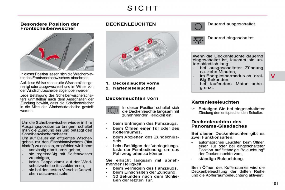 Citroen C4 Picasso I 1 owners manual Handbuch / page 110