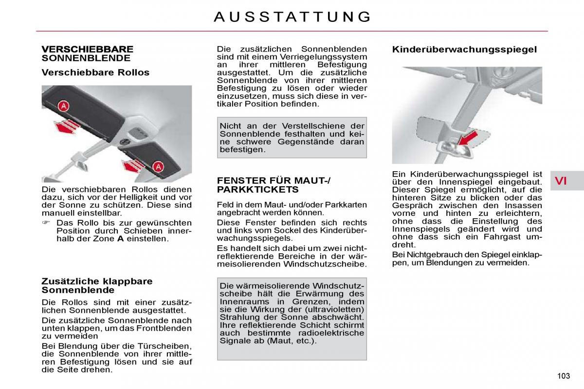 Citroen C4 Picasso I 1 owners manual Handbuch / page 114