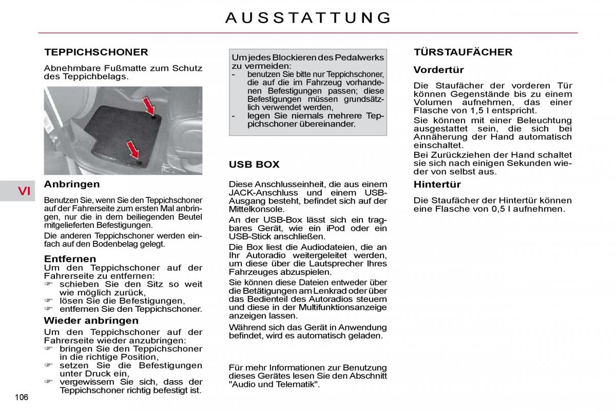 Citroen C4 Picasso I 1 owners manual Handbuch / page 117