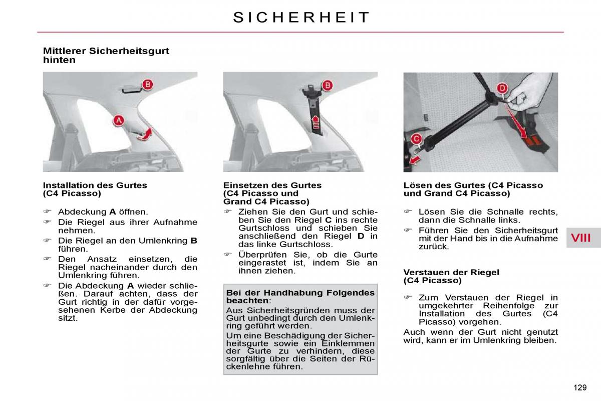 Citroen C4 Picasso I 1 owners manual Handbuch / page 154