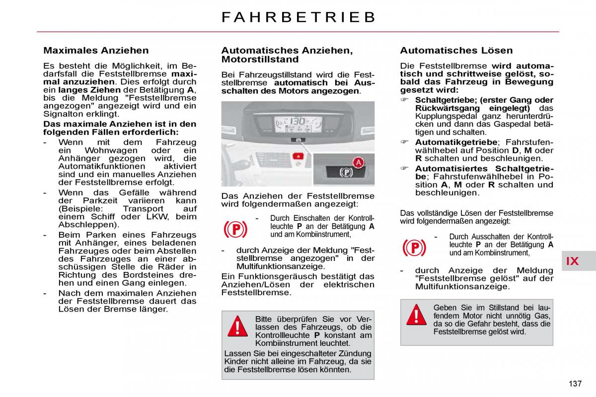 Citroen C4 Picasso I 1 owners manual Handbuch / page 163