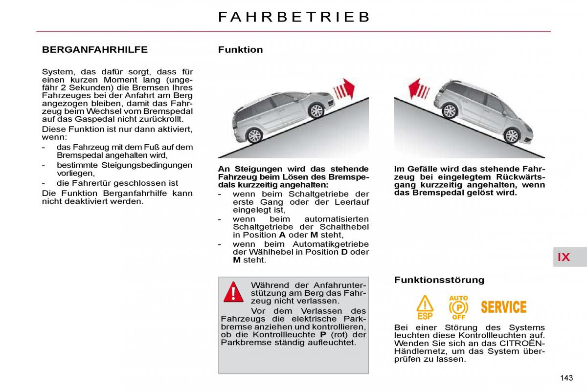 Citroen C4 Picasso I 1 owners manual Handbuch / page 169