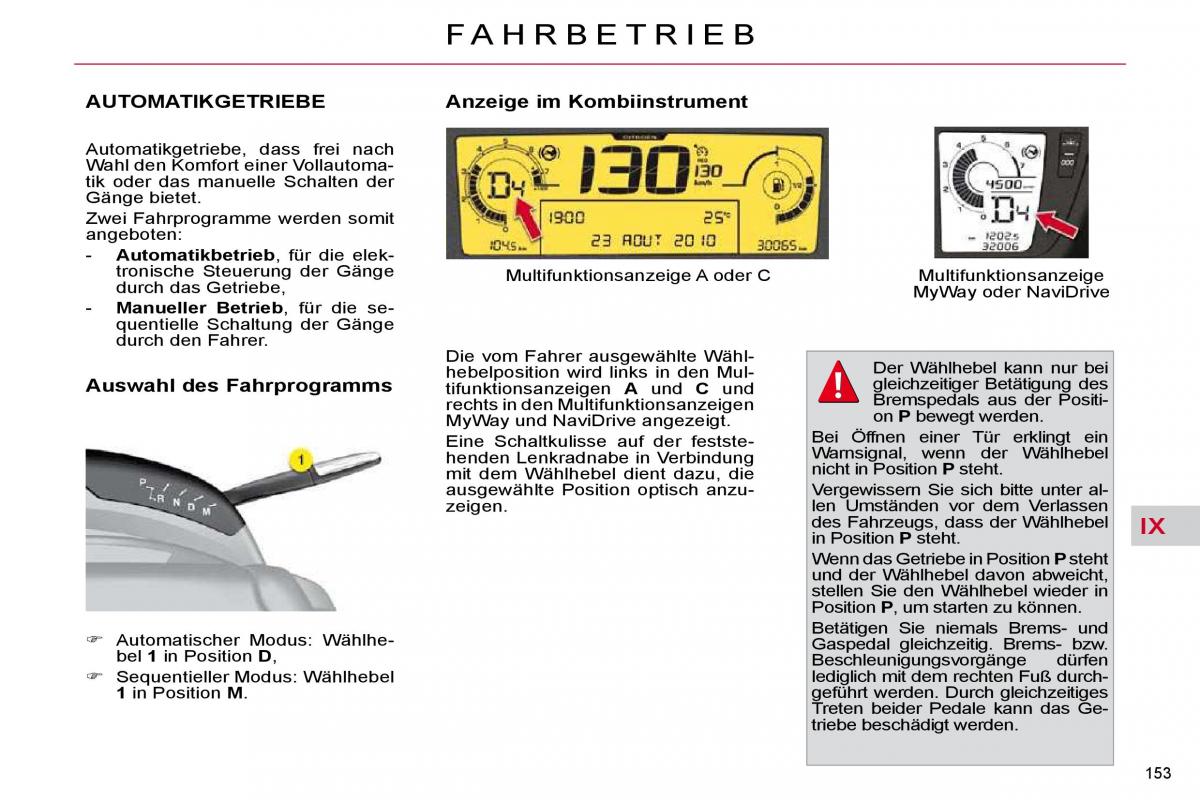 Citroen C4 Picasso I 1 owners manual Handbuch / page 179