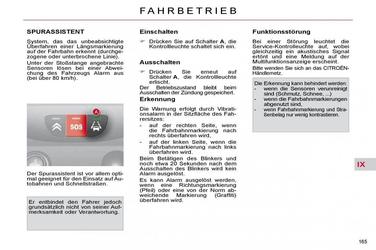 Citroen C4 Picasso I 1 owners manual Handbuch / page 191