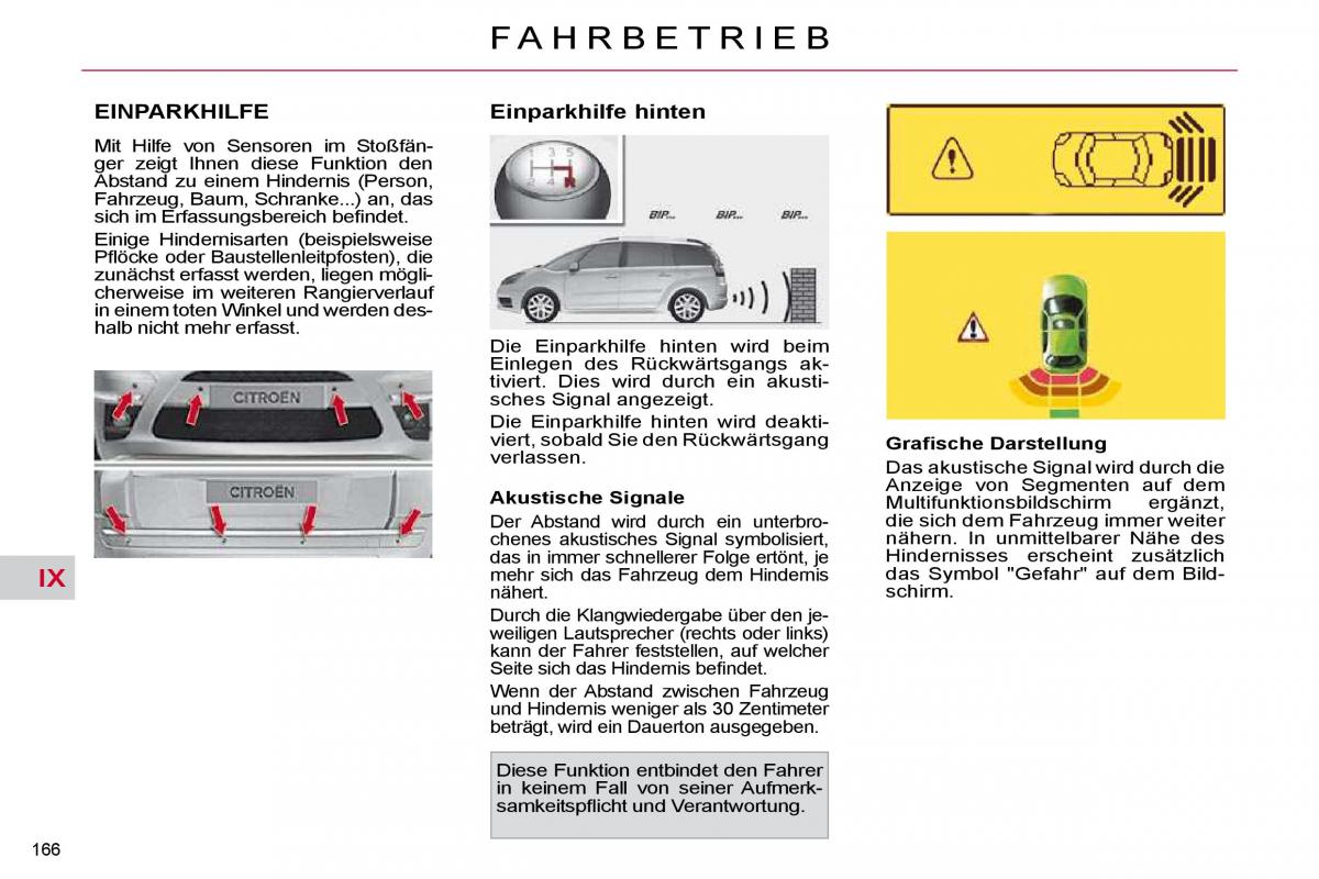 Citroen C4 Picasso I 1 owners manual Handbuch / page 192