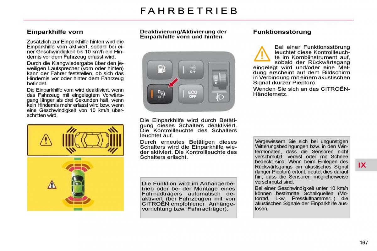 Citroen C4 Picasso I 1 owners manual Handbuch / page 193