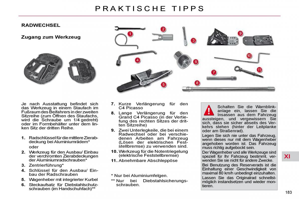 Citroen C4 Picasso I 1 owners manual Handbuch / page 208