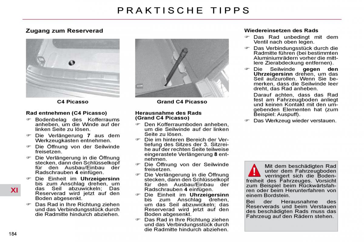 Citroen C4 Picasso I 1 owners manual Handbuch / page 209