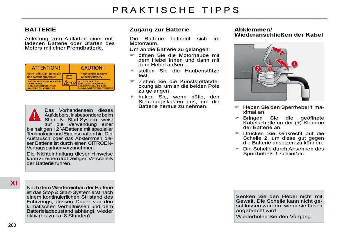 Citroen C4 Picasso I 1 owners manual Handbuch / page 228