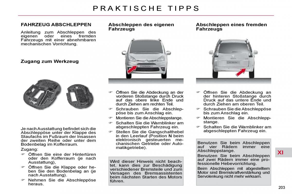 Citroen C4 Picasso I 1 owners manual Handbuch / page 232