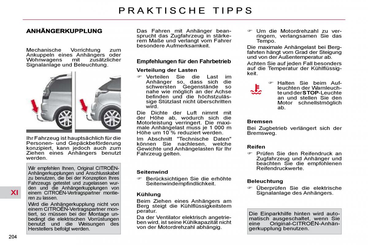 Citroen C4 Picasso I 1 owners manual Handbuch / page 233