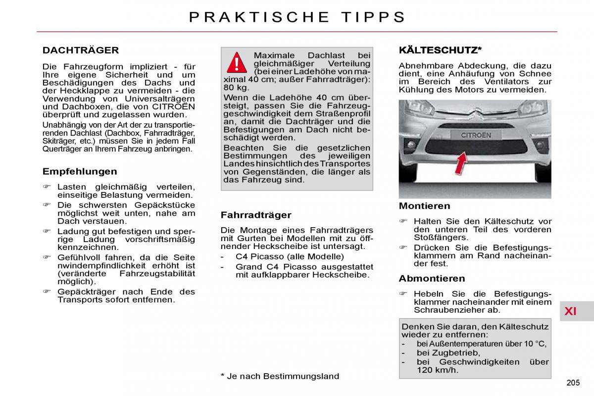 Citroen C4 Picasso I 1 owners manual Handbuch / page 234