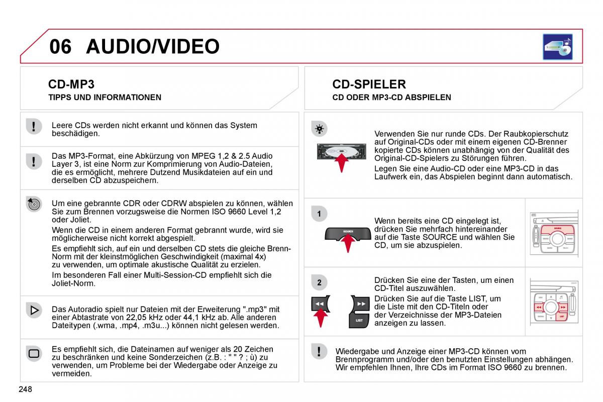 Citroen C4 Picasso I 1 owners manual Handbuch / page 274