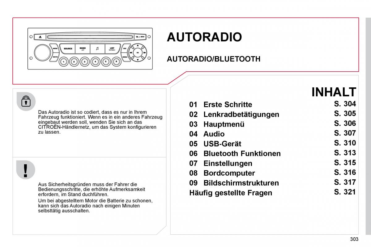 Citroen C4 Picasso I 1 owners manual Handbuch / page 328