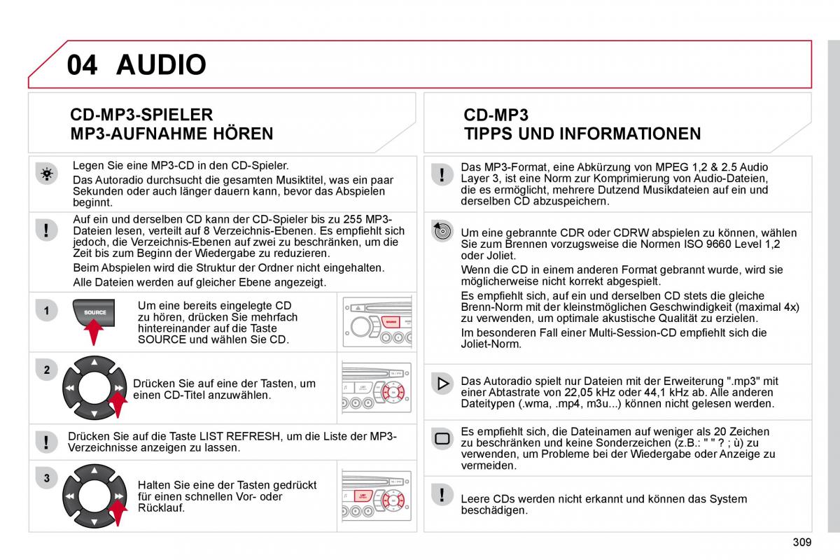 Citroen C4 Picasso I 1 owners manual Handbuch / page 334