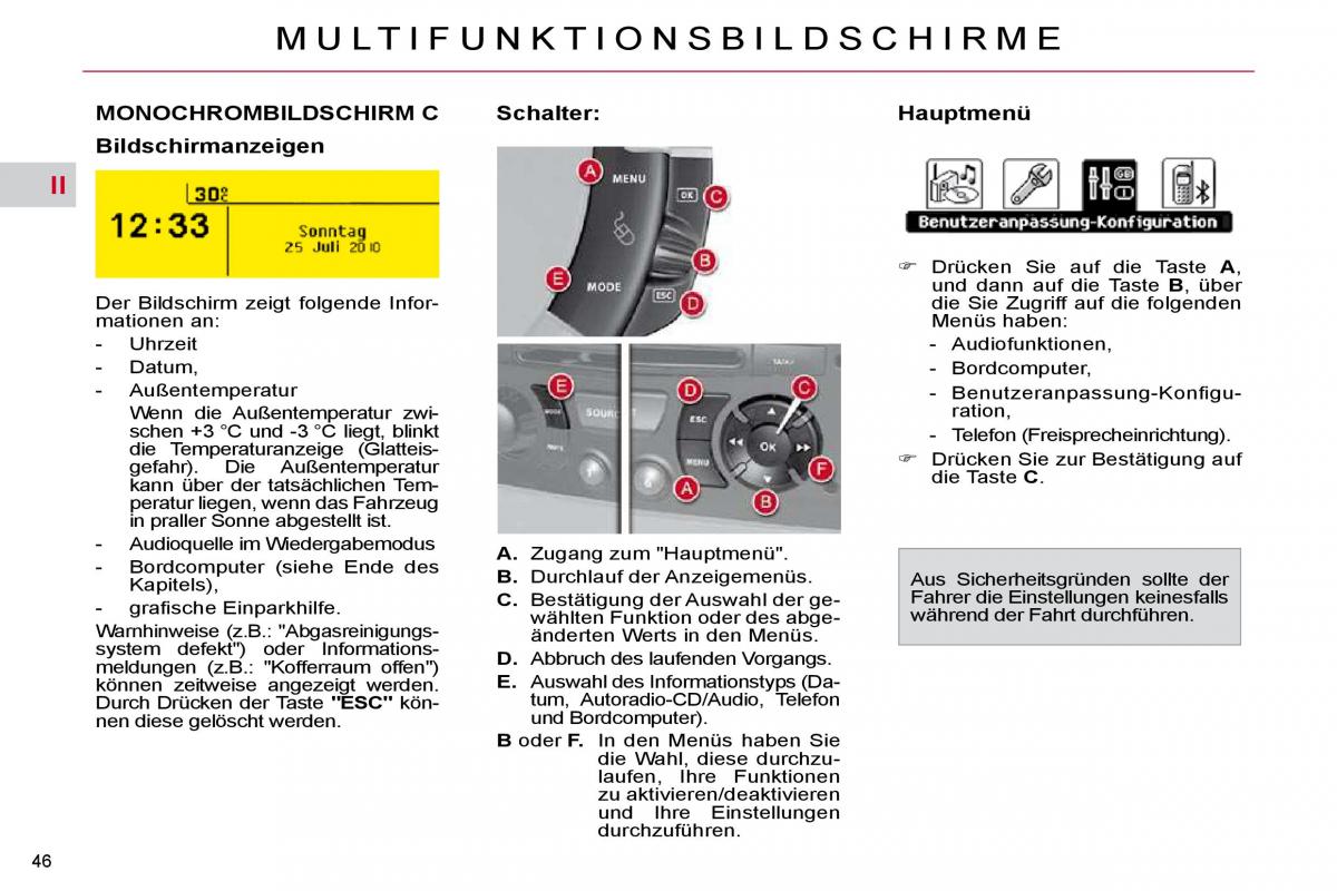 Citroen C4 Picasso I 1 owners manual Handbuch / page 43