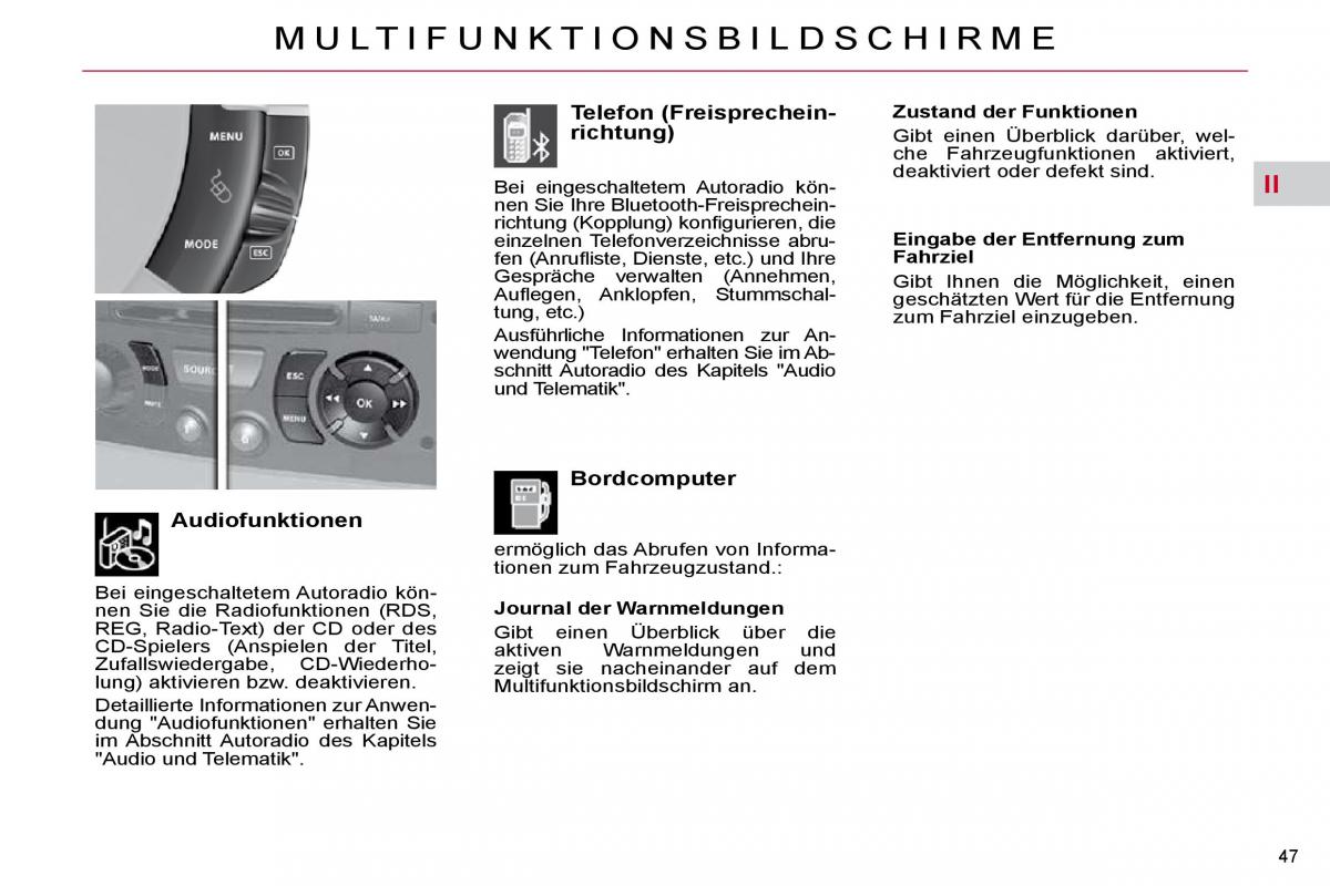 Citroen C4 Picasso I 1 owners manual Handbuch / page 44