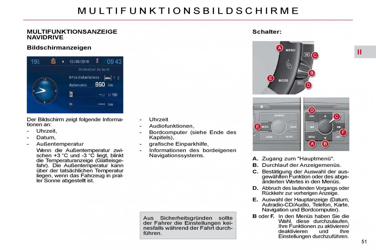 Citroen C4 Picasso I 1 owners manual Handbuch / page 48