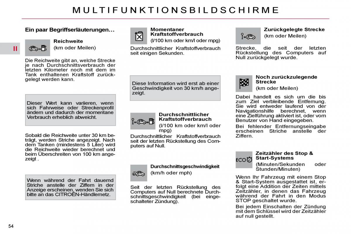 Citroen C4 Picasso I 1 owners manual Handbuch / page 52