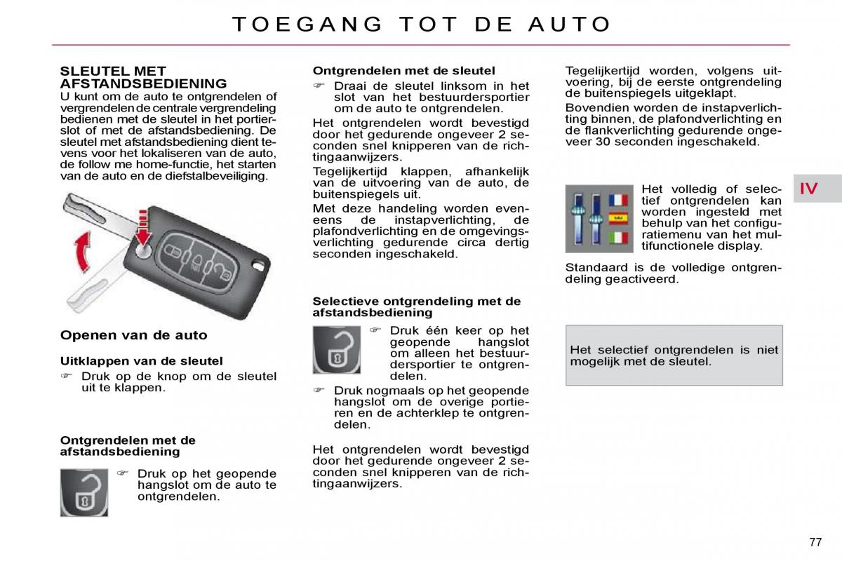 Citroen C4 Picasso I 1 owners manual handleiding / page 78