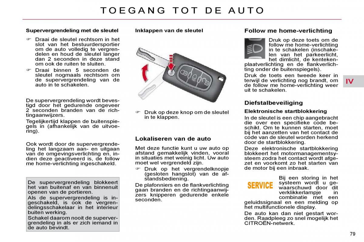 Citroen C4 Picasso I 1 owners manual handleiding / page 80