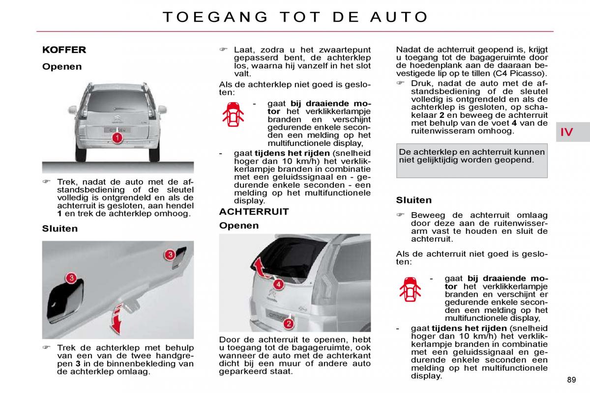 Citroen C4 Picasso I 1 owners manual handleiding / page 94