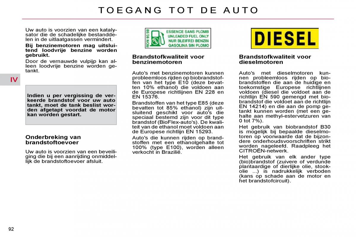 Citroen C4 Picasso I 1 owners manual handleiding / page 98