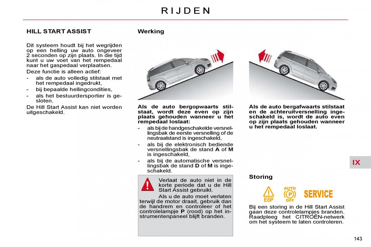 Citroen C4 Picasso I 1 owners manual handleiding / page 169