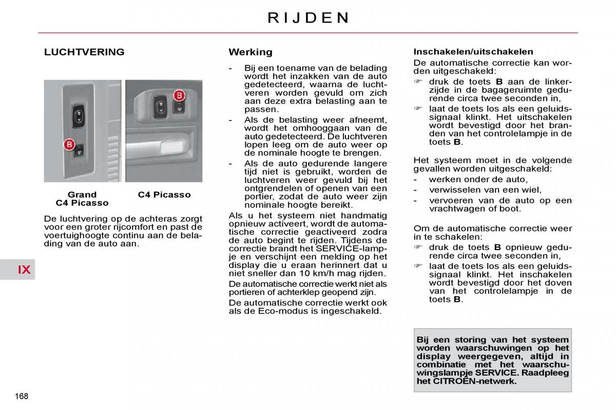 Citroen C4 Picasso I 1 owners manual handleiding / page 194