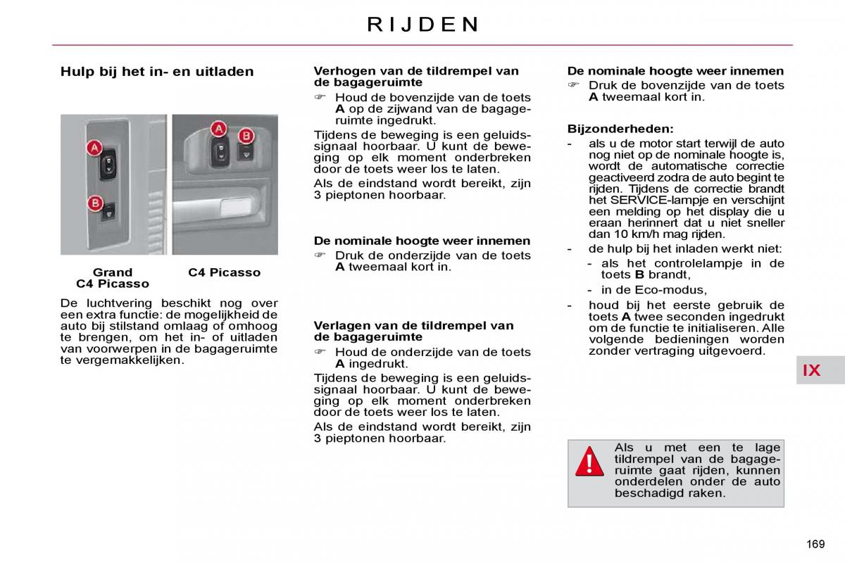 Citroen C4 Picasso I 1 owners manual handleiding / page 195