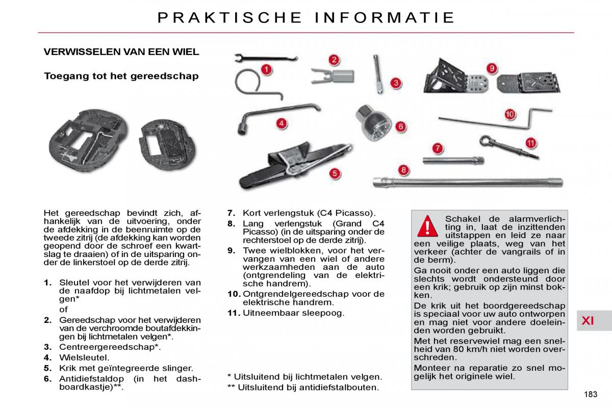 Citroen C4 Picasso I 1 owners manual handleiding / page 208