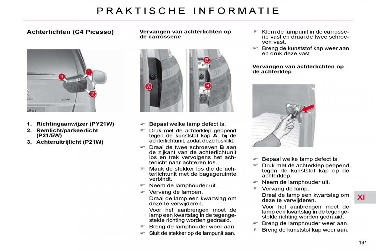 Citroen C4 Picasso I 1 owners manual handleiding / page 217